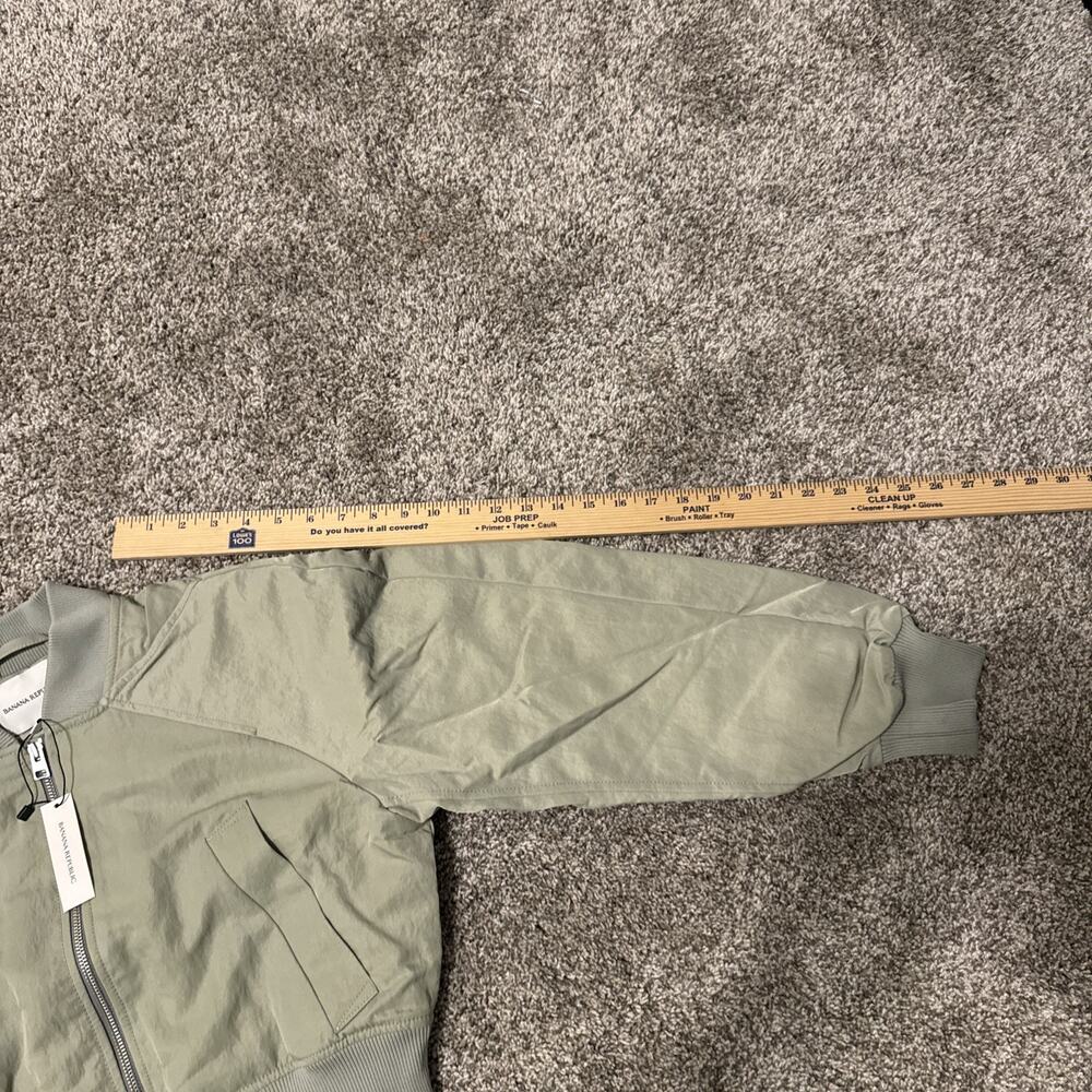 Banana Republic Water Resistant Cropped Bomber Jacket Sz XS - Green - Picture 4 of 8